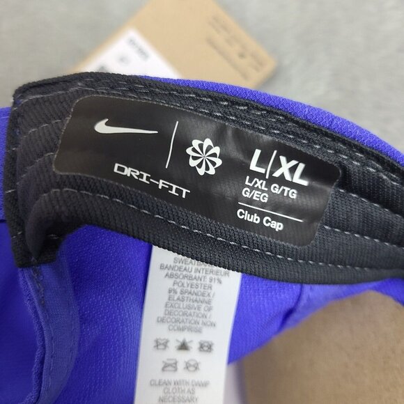 Nike Hat Mens Adjustable Dri FIT Club Cap Structured Swoosh Jade Marine Blue - Picture 8 of 10